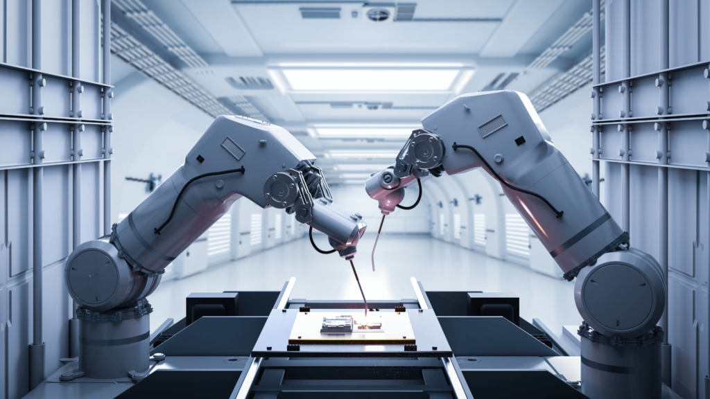Des robots automatiques dans une usine